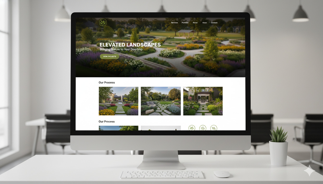Professional custom website design mockup showing modern interface